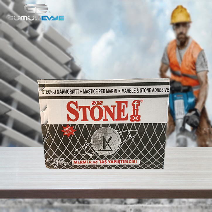STONEFİX SİYAH AKEME 1 KOLİ (12 ADET) (MERMER VE GRANİT TAŞ YAPIŞTIRICI) 1,2 KG 