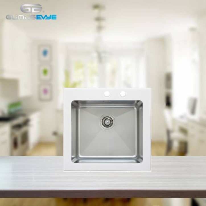 UKİNOX SAFİR 56 BEYAZ CAM EVYE 