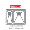 UKINOX MICRO EXPRESS ME 340.70 TEZGAH ALTI 1,5 GÖZ MUTFAK EVYESİ - Thumbnail (3)