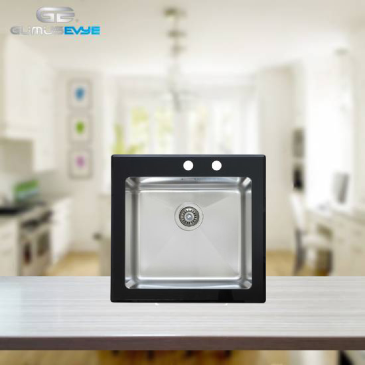 UKİNOX SAFİR 56 SİYAH CAM EVYE 